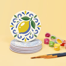 Cargar imagen en el visor de la galería, Pintar por números Posavasos 10cm (6 piezas) - Motivos Mediterráneos