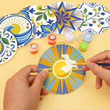 Cargar imagen en el visor de la galería, Pintar por números Posavasos 10cm (6 piezas) - Motivos Mediterráneos