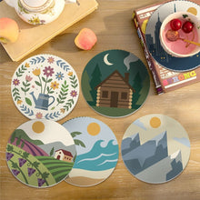 Cargar imagen en el visor de la galería, Pintar por números Posavasos 10cm (6 piezas) - Horizontes Encantados