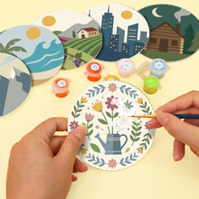 Cargar imagen en el visor de la galería, Pintar por números Posavasos 10cm (6 piezas) - Horizontes Encantados