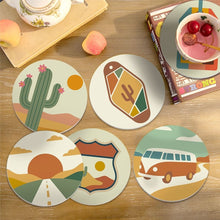 Cargar imagen en el visor de la galería, Pintar por números Posavasos 10cm (6 piezas) - Viaje por el Desierto