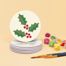 Cargar imagen en el visor de la galería, Pintar por números Posavasos 10cm (6 piezas) - Follaje festivo