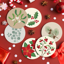 Cargar imagen en el visor de la galería, Pintar por números Posavasos 10cm (6 piezas) - Follaje festivo