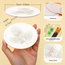 Cargar imagen en el visor de la galería, Pintar por números Posavasos 10cm (6 piezas) - Follaje festivo