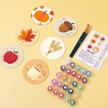 Cargar imagen en el visor de la galería, Pintar por números Posavasos 10cm (6 piezas) - Otoño acogedor