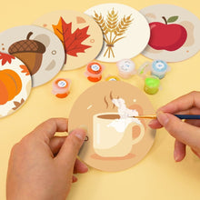 Cargar imagen en el visor de la galería, Pintar por números Posavasos 10cm (6 piezas) - Otoño acogedor
