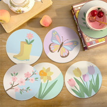 Cargar imagen en el visor de la galería, Pintar por números Posavasos 10cm (6 piezas) - Flores de primavera