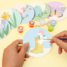 Cargar imagen en el visor de la galería, Pintar por números Posavasos 10cm (6 piezas) - Flores de primavera