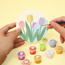 Cargar imagen en el visor de la galería, Pintar por números Posavasos 10cm (6 piezas) - Flores de primavera