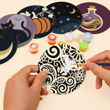 Cargar imagen en el visor de la galería, Pintar por números Posavasos 10cm (6 piezas) - Magia de Halloween