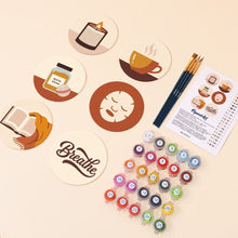Cargar imagen en el visor de la galería, Pintar por números Posavasos 10cm (6 piezas) - Rituales acogedores