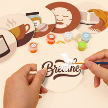 Cargar imagen en el visor de la galería, Pintar por números Posavasos 10cm (6 piezas) - Rituales acogedores