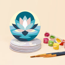 Cargar imagen en el visor de la galería, Pintar por números Posavasos 10cm (6 piezas) - Equilibrio zen