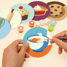 Cargar imagen en el visor de la galería, Pintar por números Posavasos 10cm (6 piezas) - Amantes de los postres