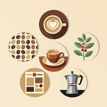 Cargar imagen en el visor de la galería, Pintar por números Posavasos 10cm (6 piezas) - Pausa para café Figured'Art