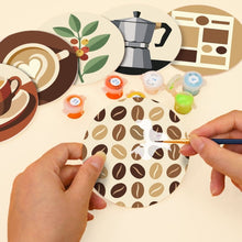 Cargar imagen en el visor de la galería, Pintar por números Posavasos 10cm (6 piezas) - Pausa para café