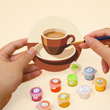 Cargar imagen en el visor de la galería, Pintar por números Posavasos 10cm (6 piezas) - Pausa para café