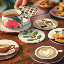 Cargar imagen en el visor de la galería, Pintar por números Posavasos 10cm (6 piezas) - Pausa para café