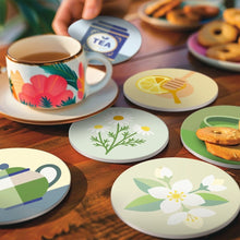 Cargar imagen en el visor de la galería, Pintar por números Posavasos 10cm (6 piezas) - Infusión de hierbas