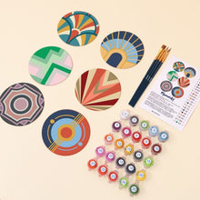 Cargar imagen en el visor de la galería, Pintar por números Posavasos 10cm (6 piezas) - Armonía Art déco