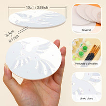 Cargar imagen en el visor de la galería, Pintar por números Posavasos 10cm (6 piezas) - Azul mediterráneo