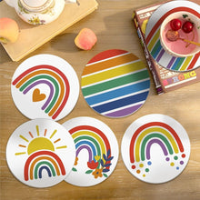 Cargar imagen en el visor de la galería, Pintar por números Posavasos 10cm (6 piezas) - Arcoíris colorido