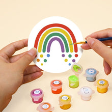 Cargar imagen en el visor de la galería, Pintar por números Posavasos 10cm (6 piezas) - Arcoíris colorido