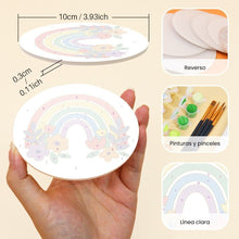 Cargar imagen en el visor de la galería, Pintar por números Posavasos 10cm (6 piezas) - Arcoíris colorido