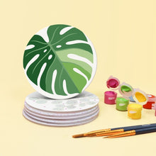 Cargar imagen en el visor de la galería, Pintar por números Posavasos 10cm (6 piezas) - Oasis verde