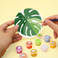 Cargar imagen en el visor de la galería, Pintar por números Posavasos 10cm (6 piezas) - Oasis verde