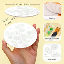 Cargar imagen en el visor de la galería, Pintar por números Posavasos 10cm (6 piezas) - Oasis verde