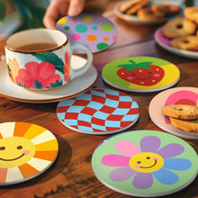 Cargar imagen en el visor de la galería, Pintar por números Posavasos 10cm (6 piezas) - Iconos pop alegres