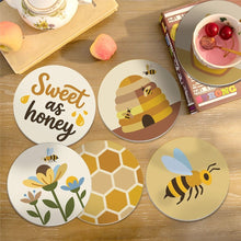Cargar imagen en el visor de la galería, Pintar por números Posavasos 10cm (6 piezas) - Jardín de abejas