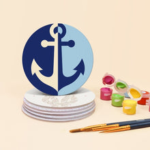 Cargar imagen en el visor de la galería, Pintar por números Posavasos 10cm (6 piezas) - Espíritu de navegación