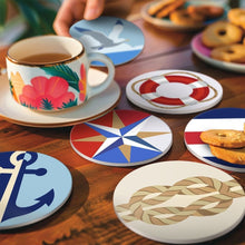 Cargar imagen en el visor de la galería, Pintar por números Posavasos 10cm (6 piezas) - Espíritu de navegación