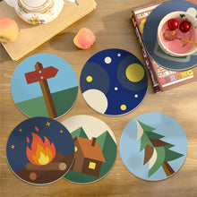 Cargar imagen en el visor de la galería, Pintar por números Posavasos 10cm (6 piezas) - Noches de camping