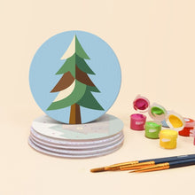 Cargar imagen en el visor de la galería, Pintar por números Posavasos 10cm (6 piezas) - Noches de camping