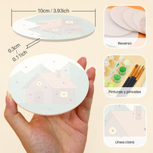 Cargar imagen en el visor de la galería, Pintar por números Posavasos 10cm (6 piezas) - Noches de camping