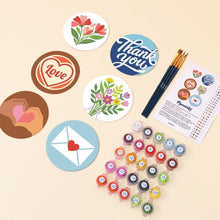 Cargar imagen en el visor de la galería, Pintar por números Posavasos 10cm (6 piezas) - Mensajes de amor