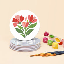 Cargar imagen en el visor de la galería, Pintar por números Posavasos 10cm (6 piezas) - Mensajes de amor