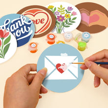 Cargar imagen en el visor de la galería, Pintar por números Posavasos 10cm (6 piezas) - Mensajes de amor