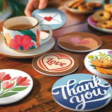 Cargar imagen en el visor de la galería, Pintar por números Posavasos 10cm (6 piezas) - Mensajes de amor