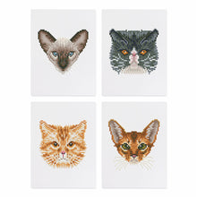 Cargar imagen en el visor de la galería, Mini Diamond Painting 15x20cm (4 piezas) - Amigos Felinos