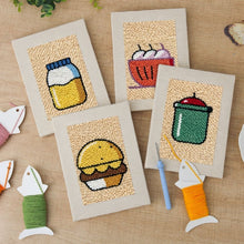 Cargar imagen en el visor de la galería, Punch Needle Kit (4 piezas) con marcos - Hora de Snacks 1