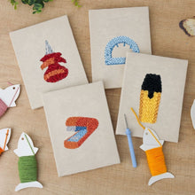 Cargar imagen en el visor de la galería, Punch Needle Kit (4 piezas) con marcos - Papelería Kawaii 1