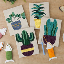 Cargar imagen en el visor de la galería, Punch Needle Kit (4 piezas) con marcos - Colección de Plantas del Desierto