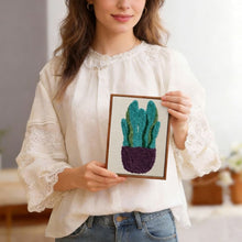 Cargar imagen en el visor de la galería, Punch Needle Kit (4 piezas) con marcos - Colección de Plantas del Desierto