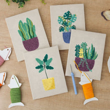 Cargar imagen en el visor de la galería, Punch Needle Kit (4 piezas) con marcos - Ambiente de Plantas Soleadas