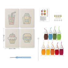 Cargar imagen en el visor de la galería, Punch Needle Kit (4 piezas) con marcos - Diversión de Comida Rápida
