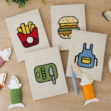 Cargar imagen en el visor de la galería, Punch Needle Kit (4 piezas) con marcos - Set Cocina y Snacks